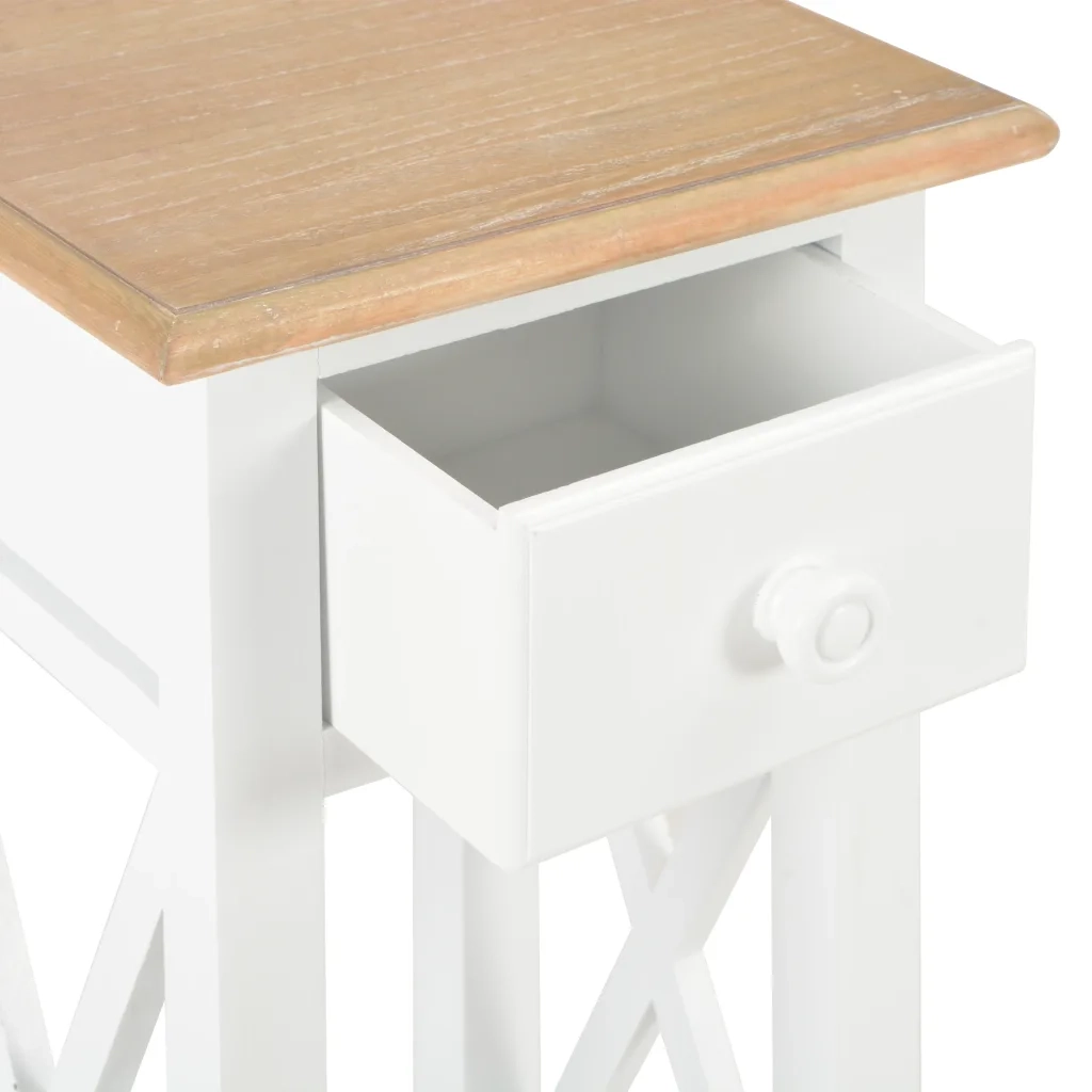 280057 Tavolino Laterale Bianco 27x27x65,5 cm in Legno cod mxl 18719