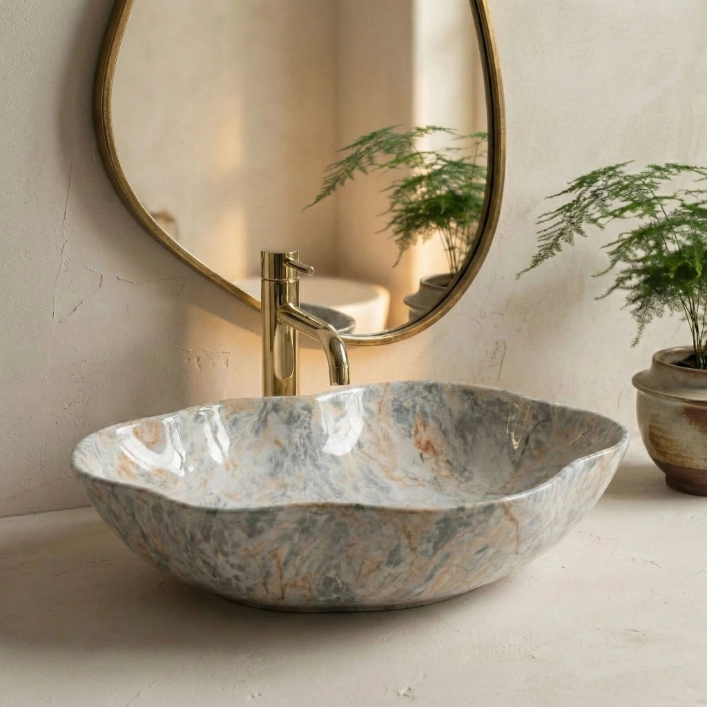 Lavabo Da Appoggio Rea Pearl Ruststone