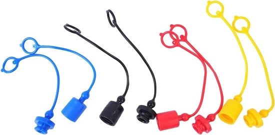Set di 4 connettori veloci idraulici con guaina di protezione in PVC e gomma, adatti a plug maschile e femminile con anello di serraggio - copertura 3/8 pollici