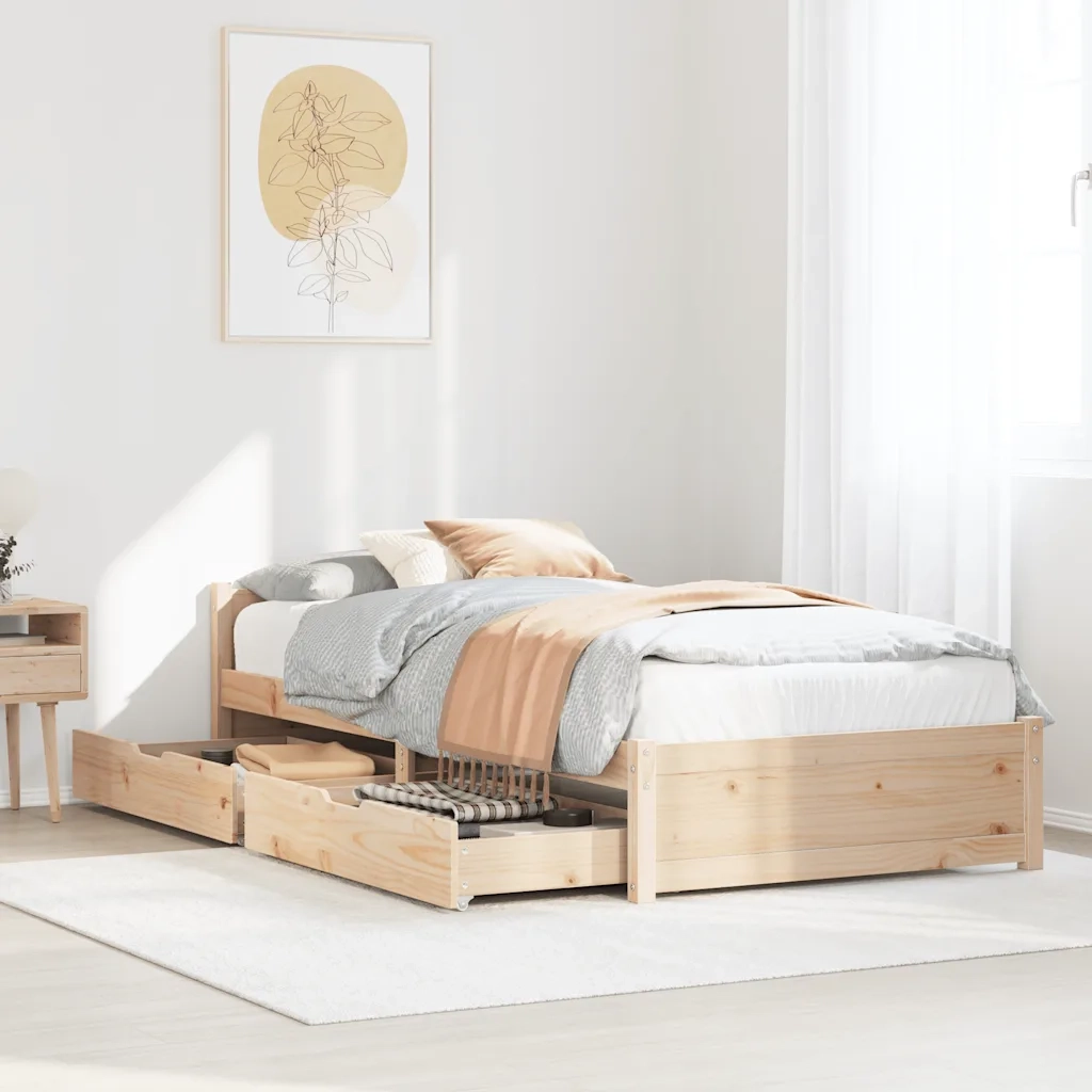 Letto singolo | Letto per adulti | Letto senza Materasso 90x190 cm in Legno Massello di Pino