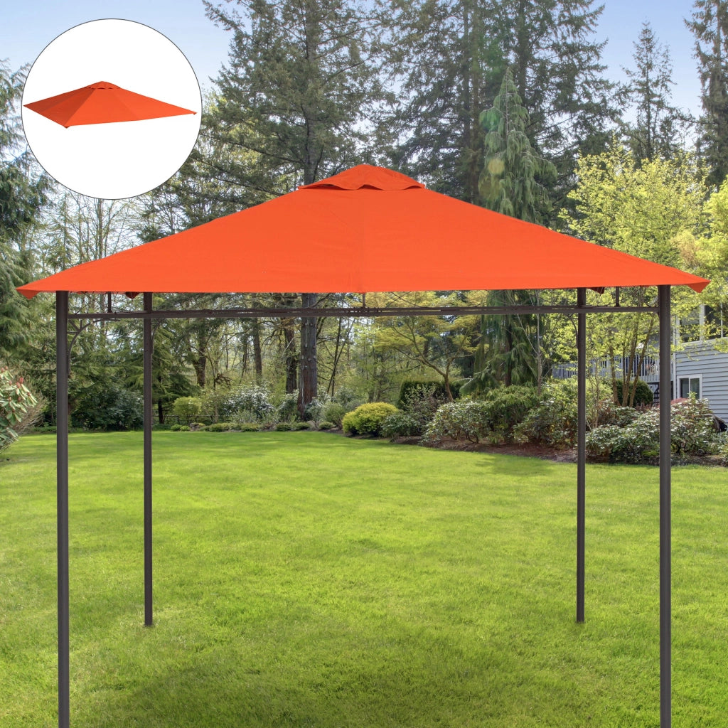 Telo per Gazebo da Giardino 3x3m ¨C zephmum ¨C Arancione in Poliestere