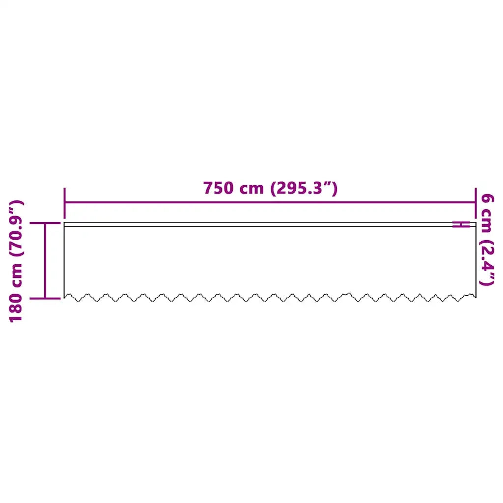 vidaXL Tende con tende Floreale Bianco 750 x 180 cm Poliestere
