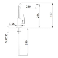 Rubinetto Miscelatore Monocomando Girevole Lavello Alto in Ottone Mariani Marte Cromato