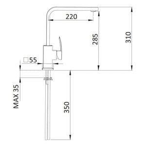 Rubinetto Miscelatore Monocomando Girevole Lavello Alto in Ottone Mariani Marte Cromato