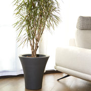 Cheonda - Garden Italia Vaso Tondo Conico Svasato ECOS Ø64 cm in Resina Antracite – Made in Italy, Resistente al Gelo e Antiurto