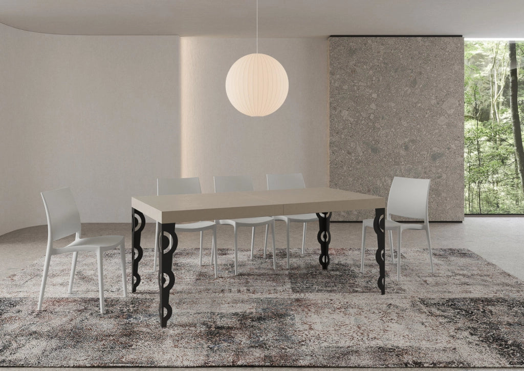 Tavolo Allungabile 200-304x90x77 cm Karamay Cashmere Telaio Antracite