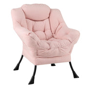 Poltrona comoda con cuscino per la testa schienale e seduta imbottiti, Poltrona per soggiorno elegante Rosa-Sedie e poltrone