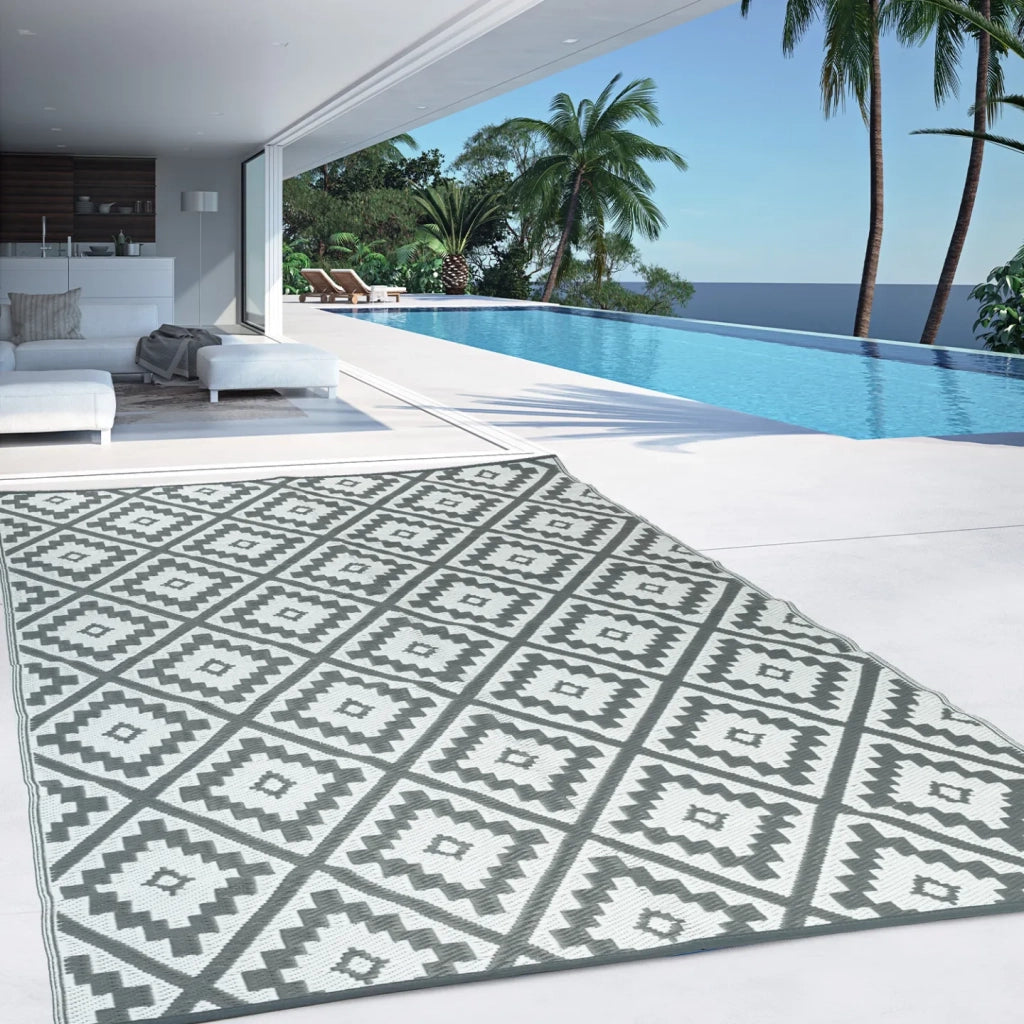 IDMarket - Tappeto per esterni BAHAMAS grigio 120 x 180 CM