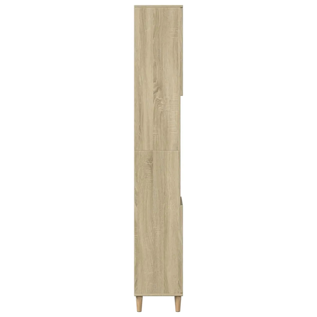 Mobile da bagno con vani a giorno e scomparti 30 x 30 x 190 cm legno composito rovere Sonoma 02_0049708