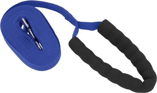 Cintura per Cani in Polipropilene con Chiusura di Sicurezza - 10 Metri - Manico con Gomma Schioccante - Adatta a Tutti i Tipi di Cani - Grip Comodo