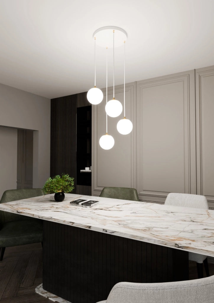 Lampadario Emibig Royal 4, 4xE14 bianco oro vetro