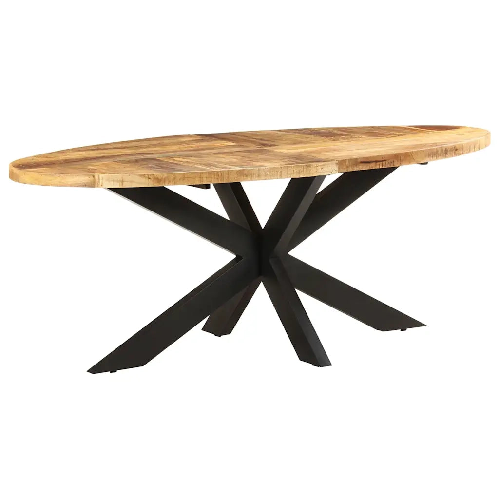 Tavolo da Pranzo Ovale 200x100x75cm in Massello di Mango Grezzo cod mxl 66519