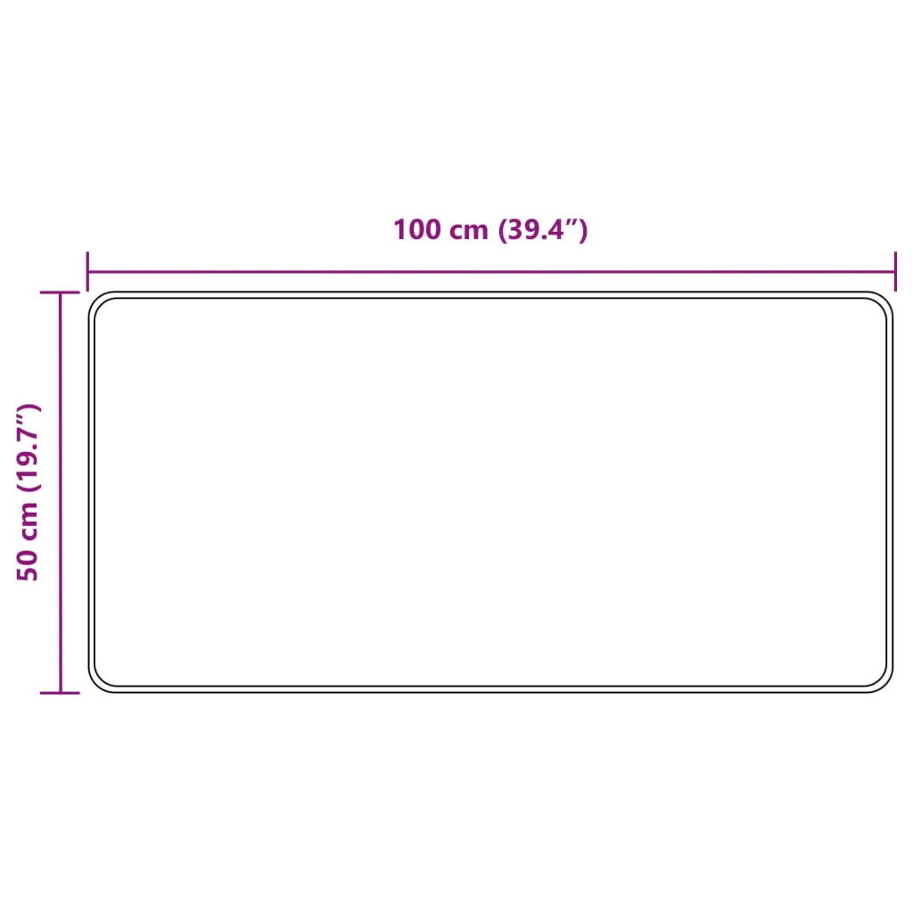 Runner Tappeto MARSA Grigio 50 x 100 cm Poliestere e PVC