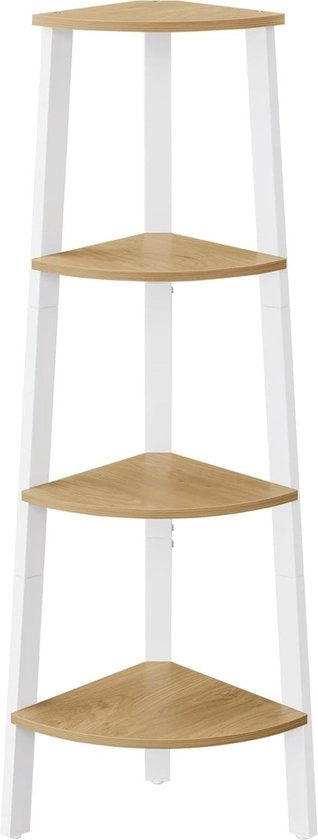 Ladder a 4 livelli con ripiano di archiviazione e piano per piante in stile industriale design eichen-mat bianco LLS034Y70