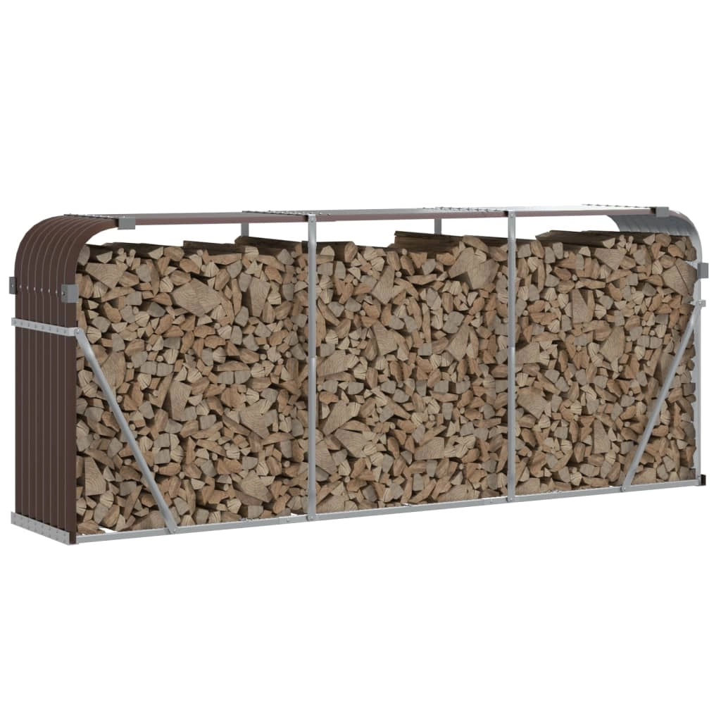 Portalegna 234 x 45 x 100 cm acciaio zincato marrone 02_0043767