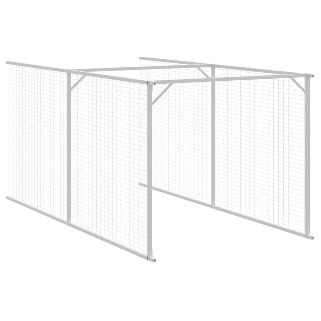 Cuccia per cani con cortile luminoso 110 x 813 x 110 cm grigio 02_0043493