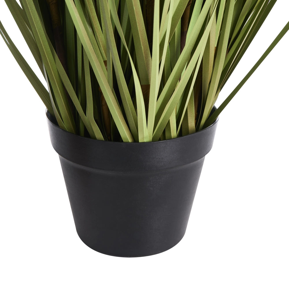 Pianta artificiale in vaso con erba rosa e rudbeckia in plastica nera 120 cm  Accessorio decorativo per interni