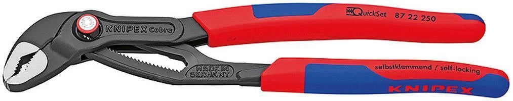 KNIPEX 87 02 250 Cobra QuickSet Pinza regolabile per tubi e dadi 25 posizioni 50 mm 46 mm colore Grigio