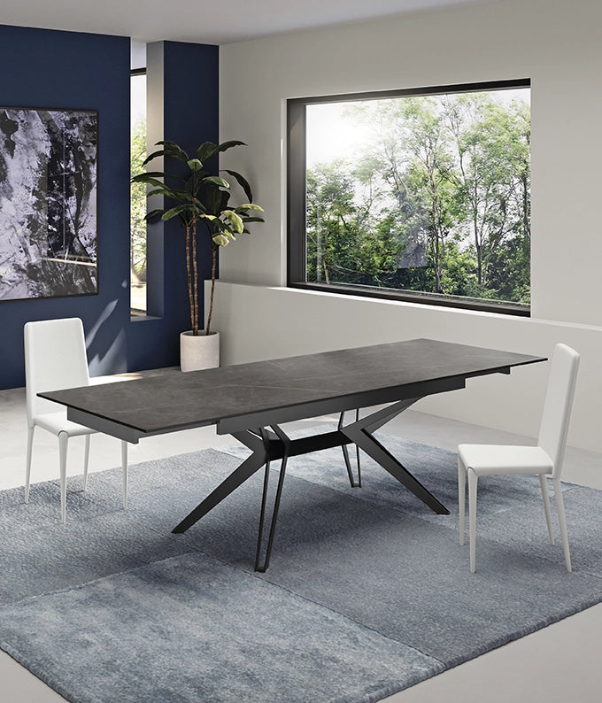 Match 3 - Tavolo allungabile (160/240 x 90 cm) in Ceramica Nera