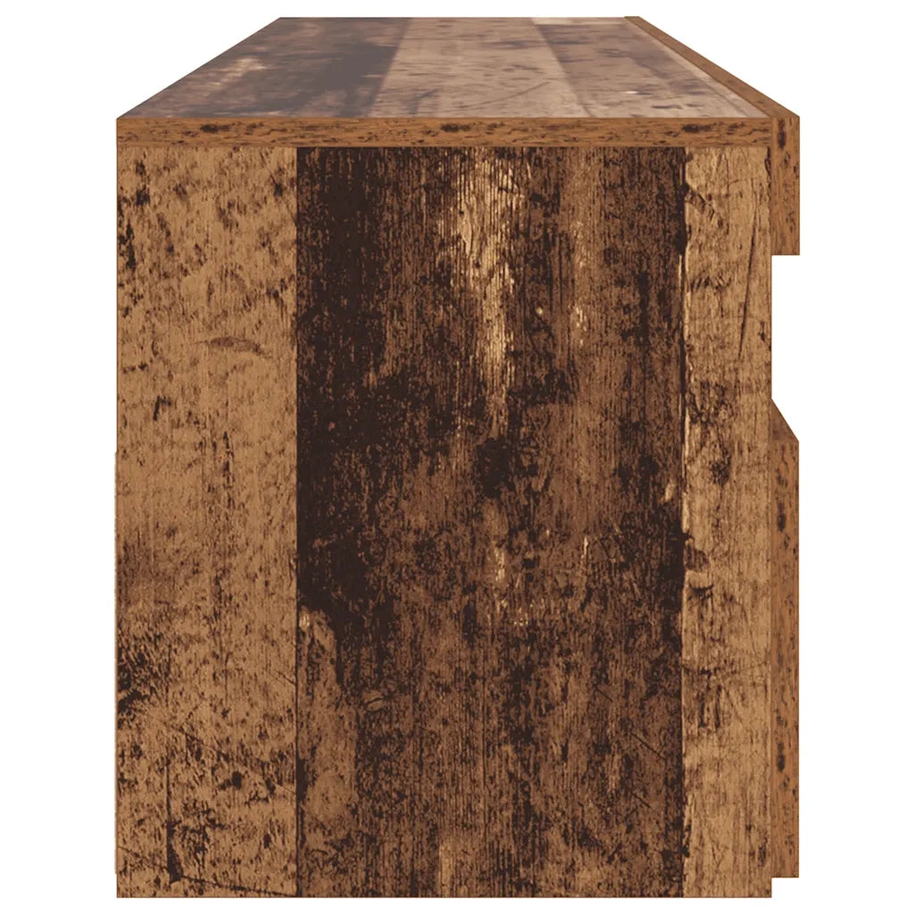 Mobile Porta TV con LED Legno Antico 90x35x40 cm Multistrato 856307