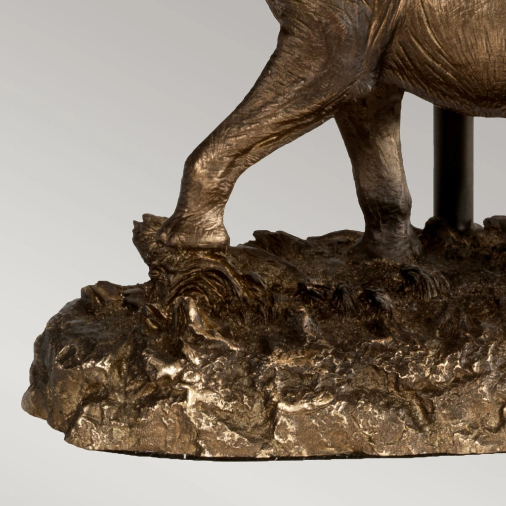 Lampada da tavolo elefante resina marrone Sabi E27 40W