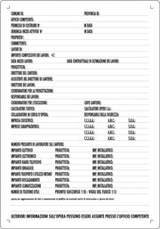CARTELLO DIREZIONE LAVORI 60X40 CM- 10,0 pz