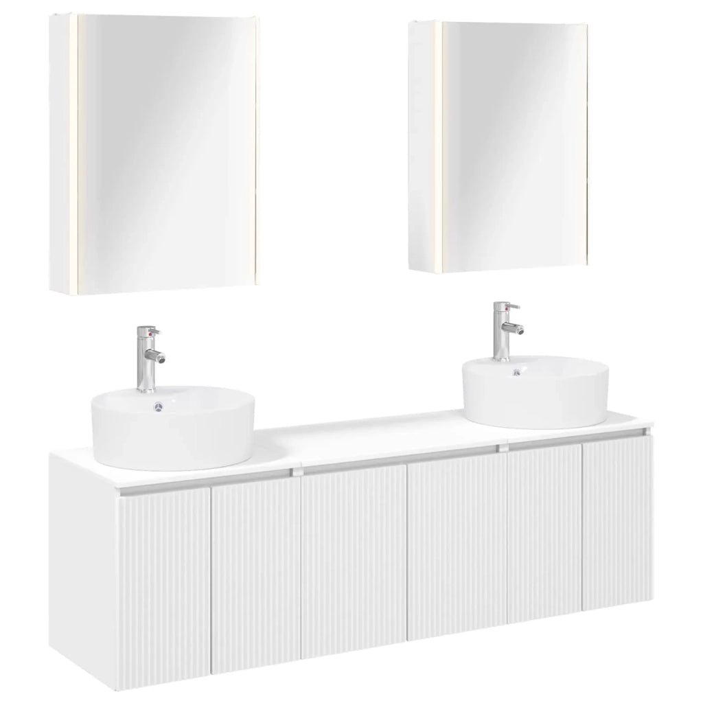 Set di Armadi da Bagno 5 pcs Bianco Legno ingegnerizzato 3406447