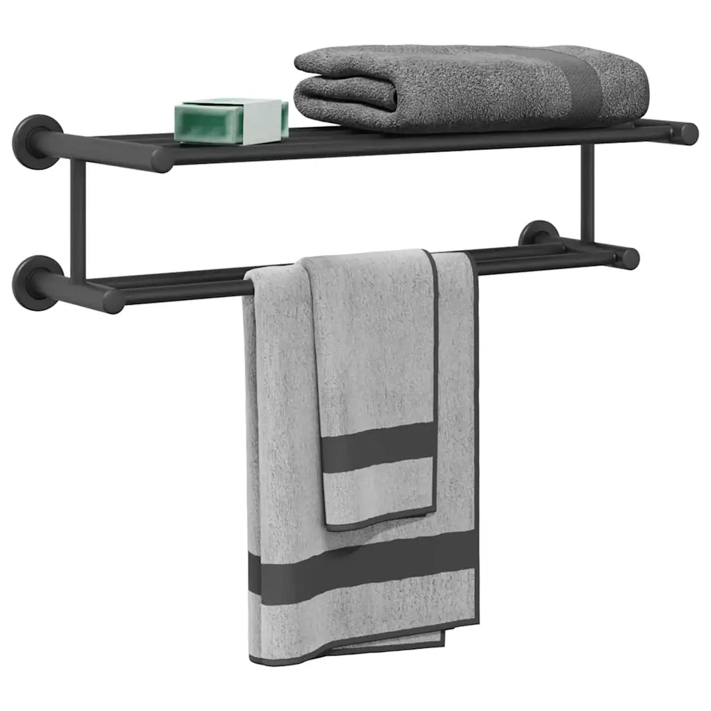 vidaXL Porta asciugamani Nero 61 x 23 x 17 cm Acciaio inossidabile