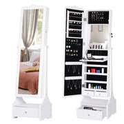 Armadio Portagioie con Specchio e Cassettiera ¨C zephmum ¨C Bianco 45x36x150 cm