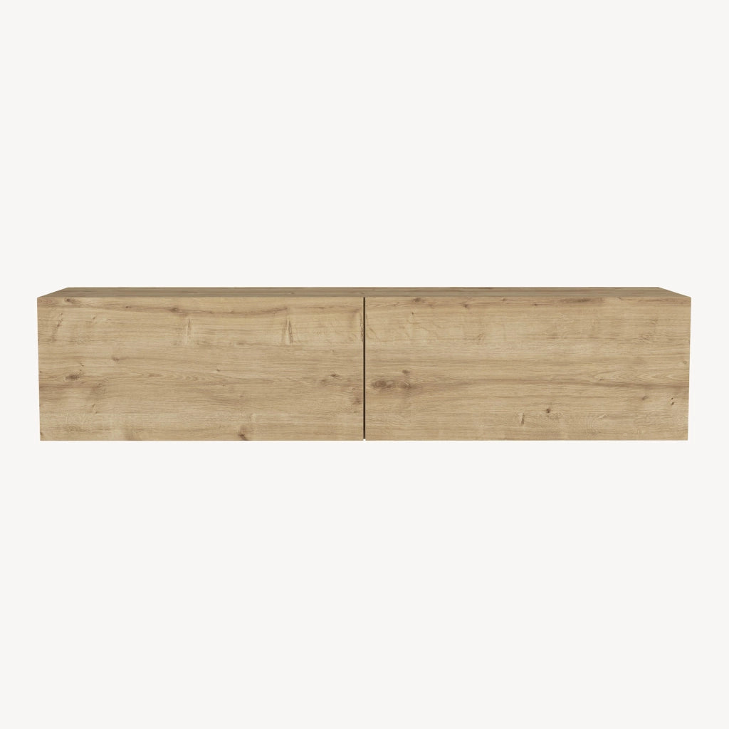 Mobile TV da Parete Nolven con 2 Ante a Ribalta 135 x 32 x 30 cm - Effetto Rovere [en.casa]