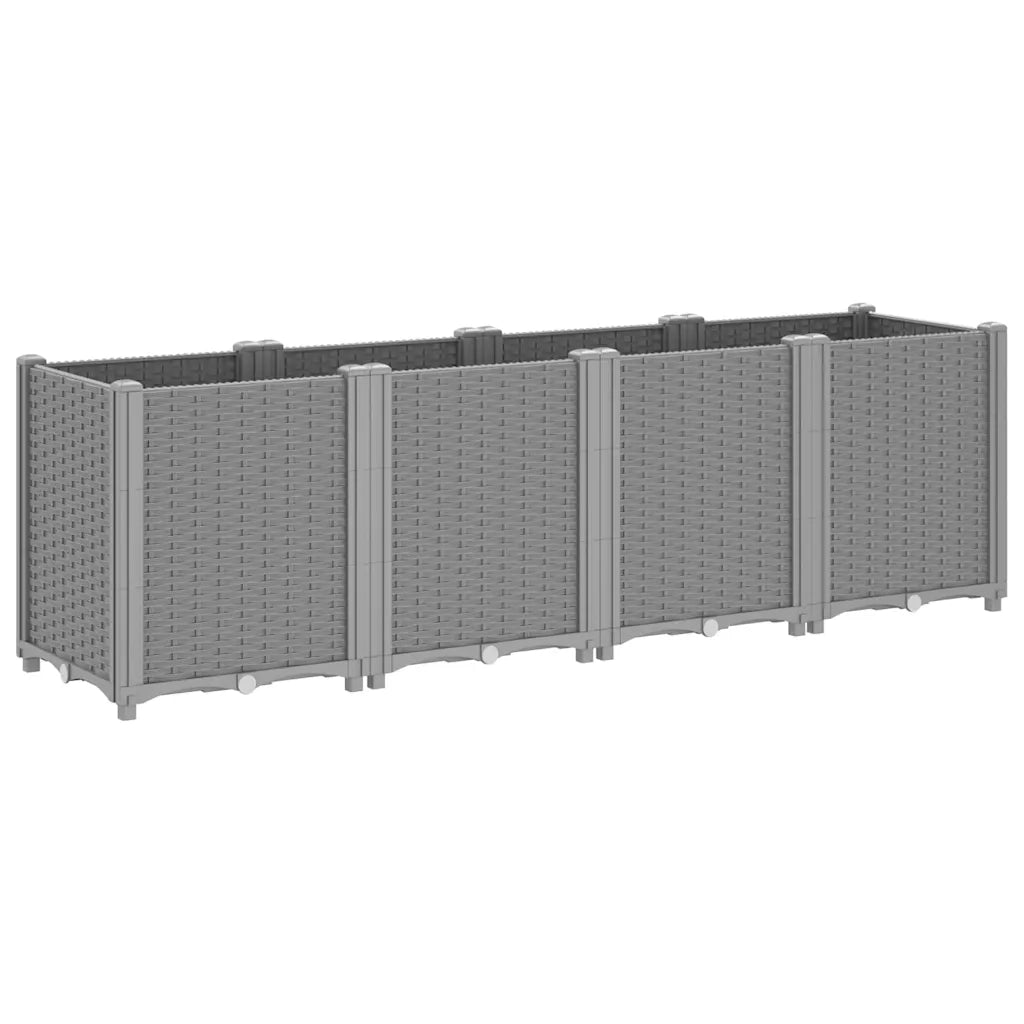 Fioriera | Cassetta per fiori | Vaso da Giardino Grigio Chiaro 160x40x53 cm in PP