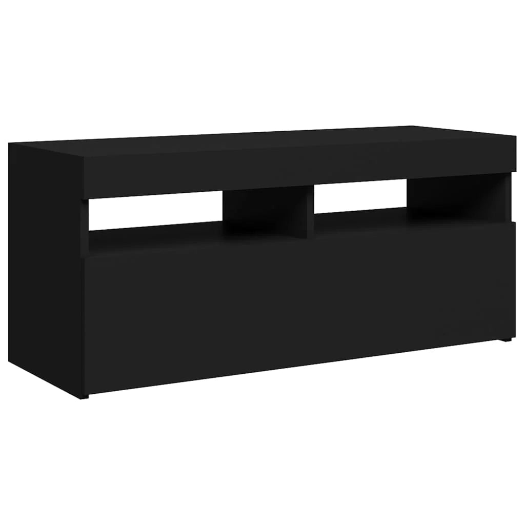 Mobile TV multimediale scaffale TV credenza mobile TV per sala da pranzo soggiorno camera da letto con luci LED 90 x 35 x 40 cm nero 02_0026626