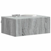 Set di 2 Comodini | Armadio da Notte | Mobiletto da notte a muro Grigio Sonoma 49 x 34,5 x 20 cm