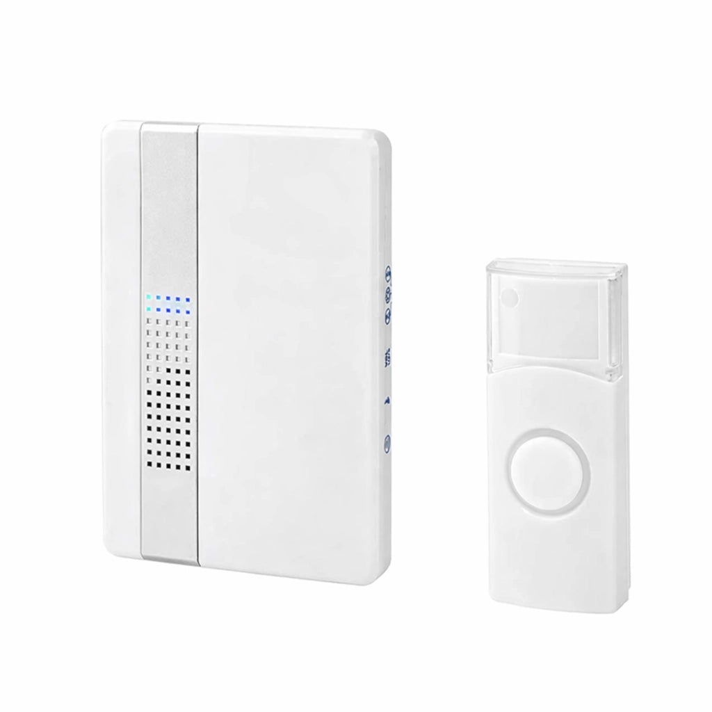 Kit Campanello Senza Fili 36 Melodie con Pulsante Trasmettitore 80dB Portata 300m IP44 Bianco Nedis