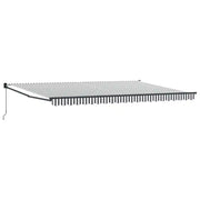 Tenda da Sole | Tenda Retrattile Antracite e Bianca 5x3 m Tessuto e Alluminio