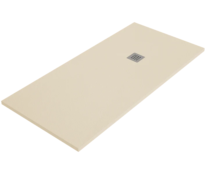 Piatto doccia ARDESIA 100x100 cm Crema griglia in acciaio