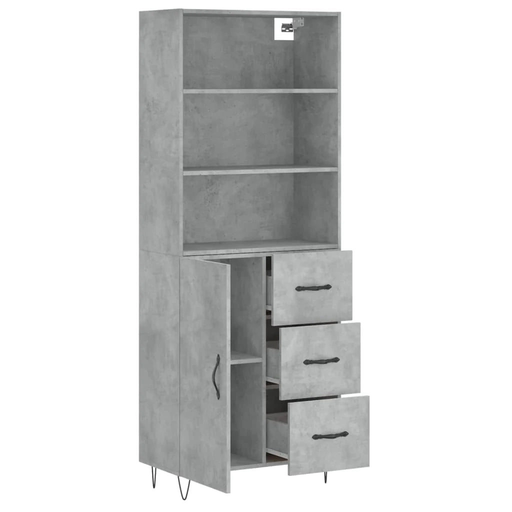 Buffet credenza cassettiera armadio mobile contenitore organizer cucina soggiorno salotto alto 69,5 x 34 x 180 cm legno ingegnerizzato grigio 02_0034616
