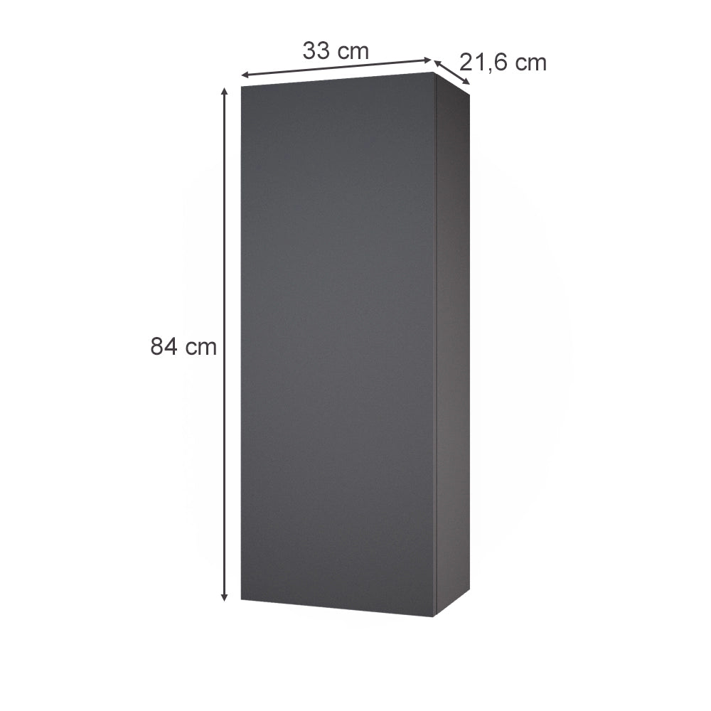 Vicco Mobile bagno Antracite 33 x 84 cm con 2 ripiani