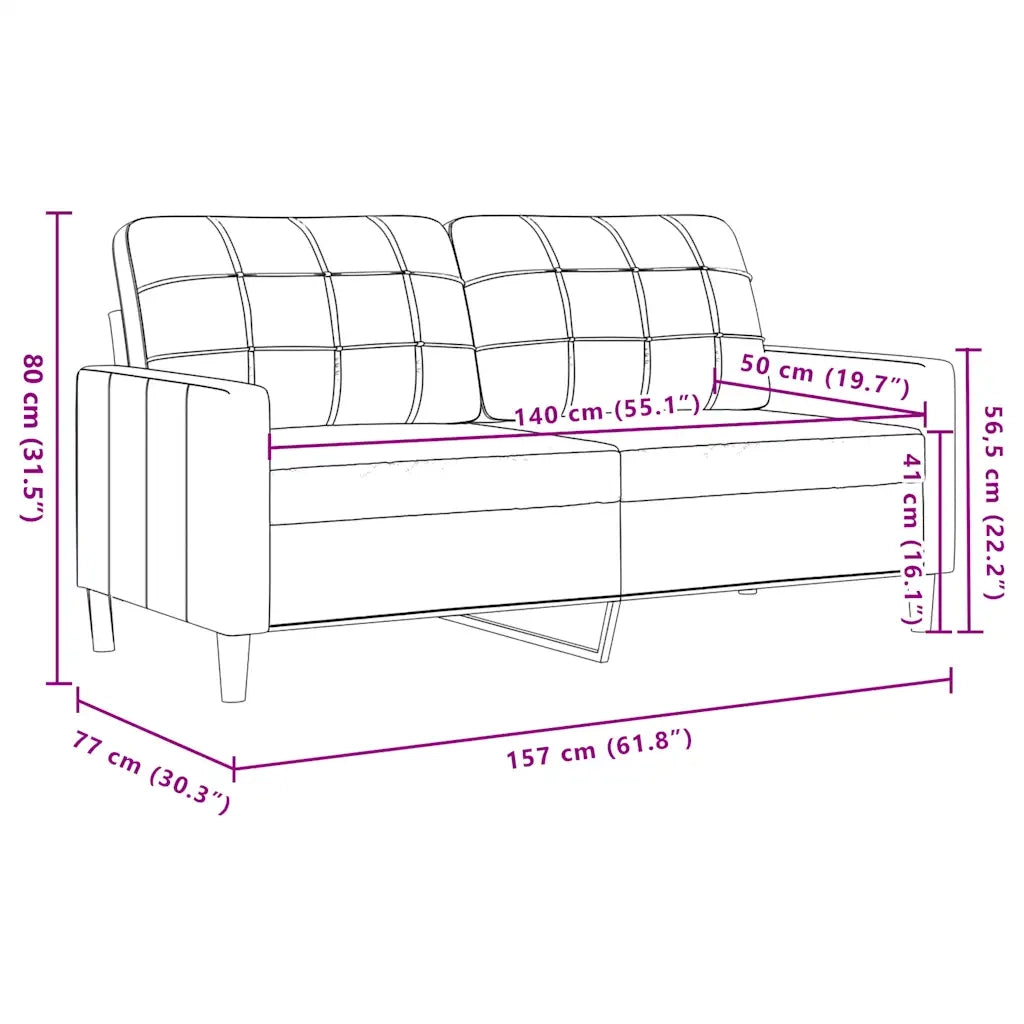 Divano | Divano da soggiorno | Sofa a 2 Posti giallo 140 cm in Velluto