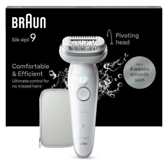 Braun Silk‑épil 9 Flex 3D 9‑011 - Epilatore a pinzette ricaricabile, 2 velocita', testine incluse: epilazione + massaggio + cappuccio per zone sensibili, utilizzo Wet and Dry, autonomia 50 min, colore Bianco-oro