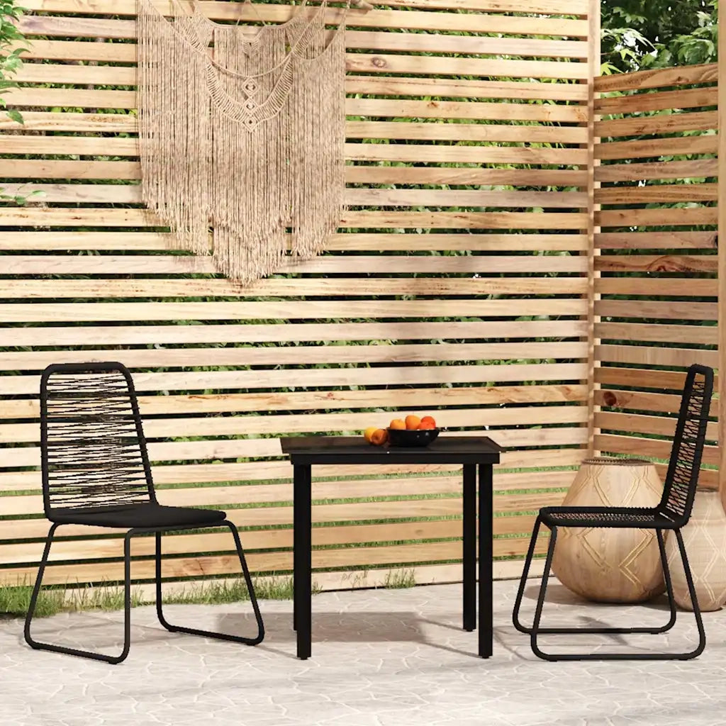 Set Mobili da Pranzo per Giardino 3 pz | Set Salotto da Giardino Nero