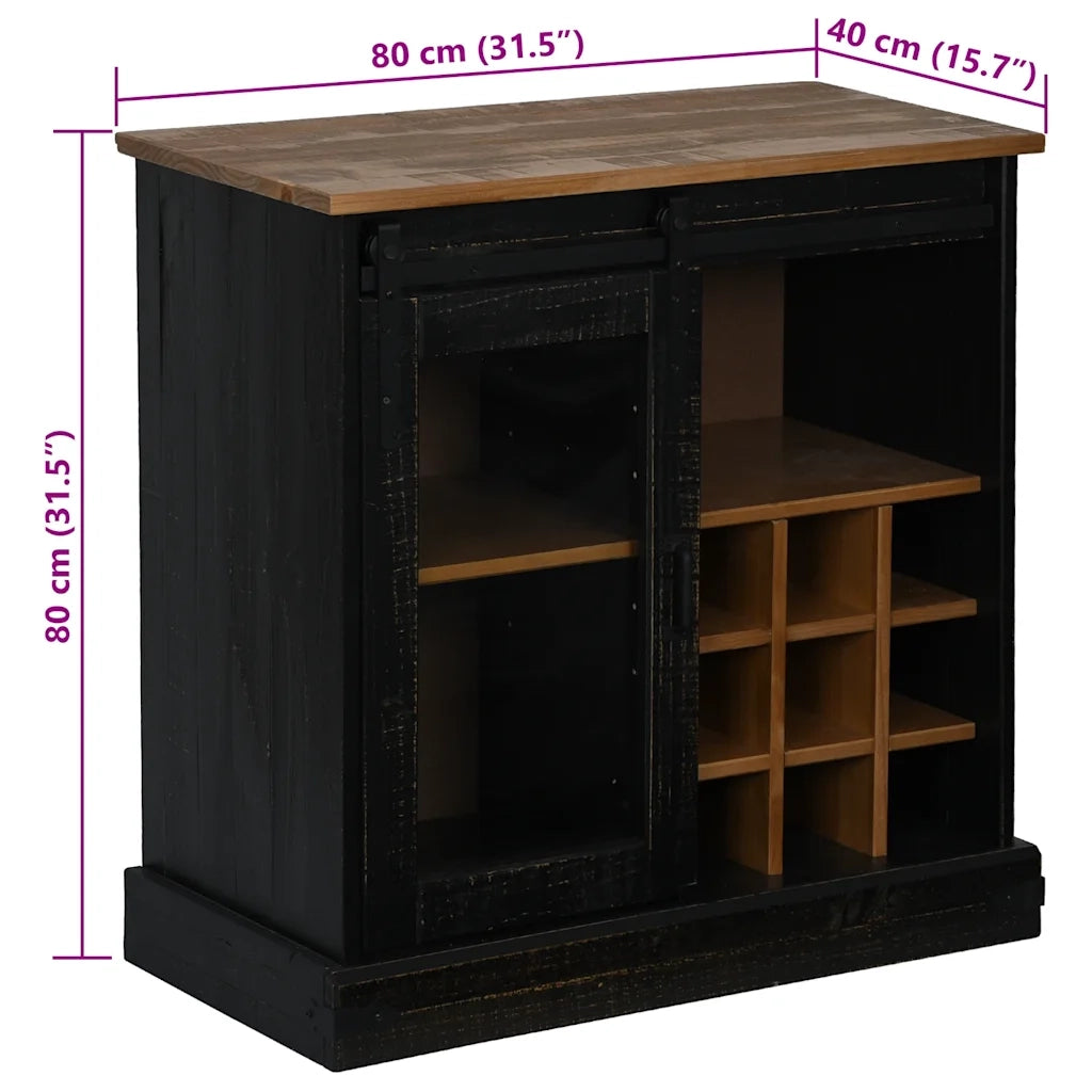 Credenza HALDEN con Anta Scorrevole 80x40x80 cm Legno Massello 4018424