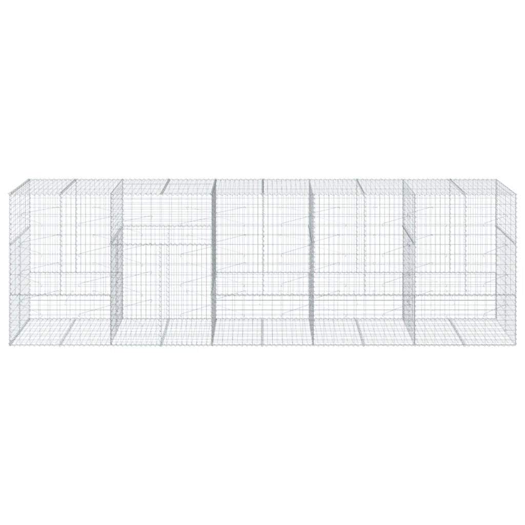 Gabbione recinto a gabbia muro di contenimento con coperchio 500 x 100 x 150 cm ferro zincato argento 02_0040170
