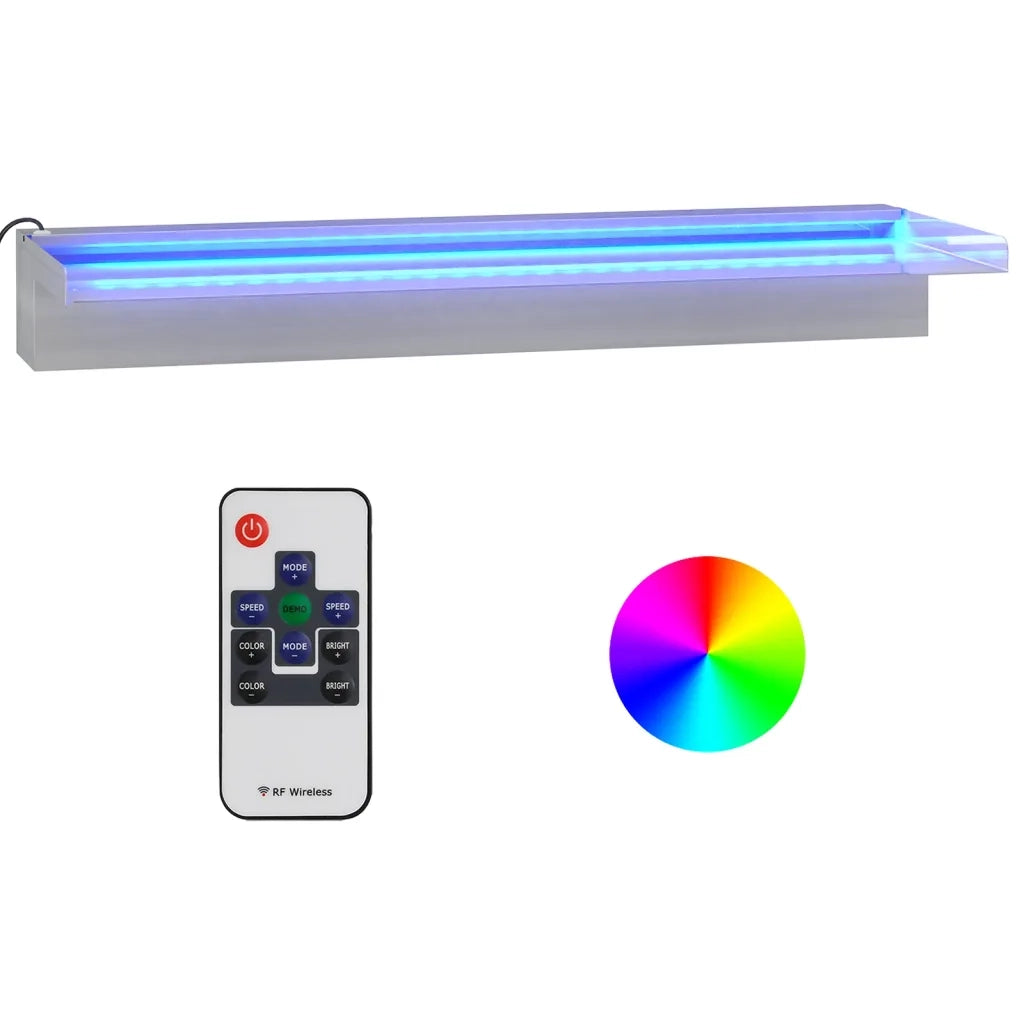 Sfioratore a Cascata con LED RGB Acciaio Inox 60 cm CFW2079481
