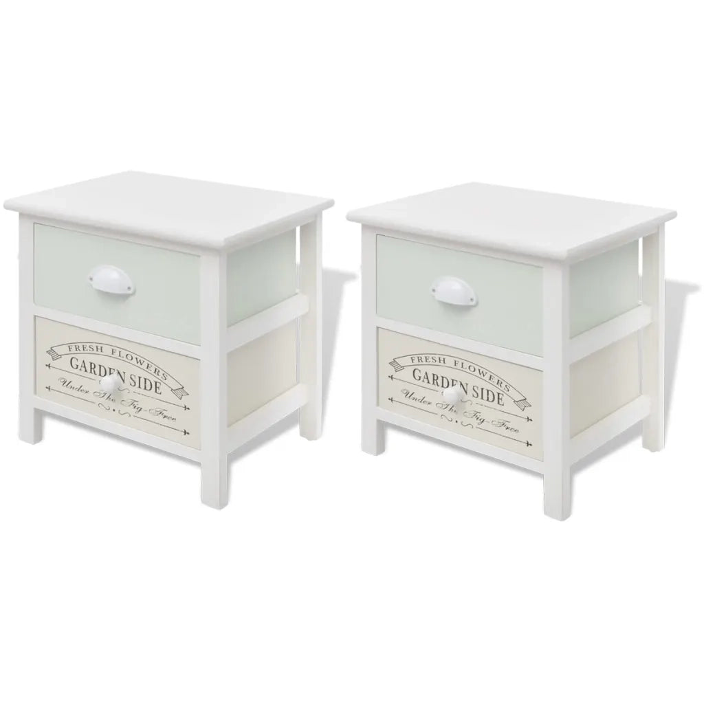 Comodino Francese Set 2 pz-Tavolino da notte in Legno