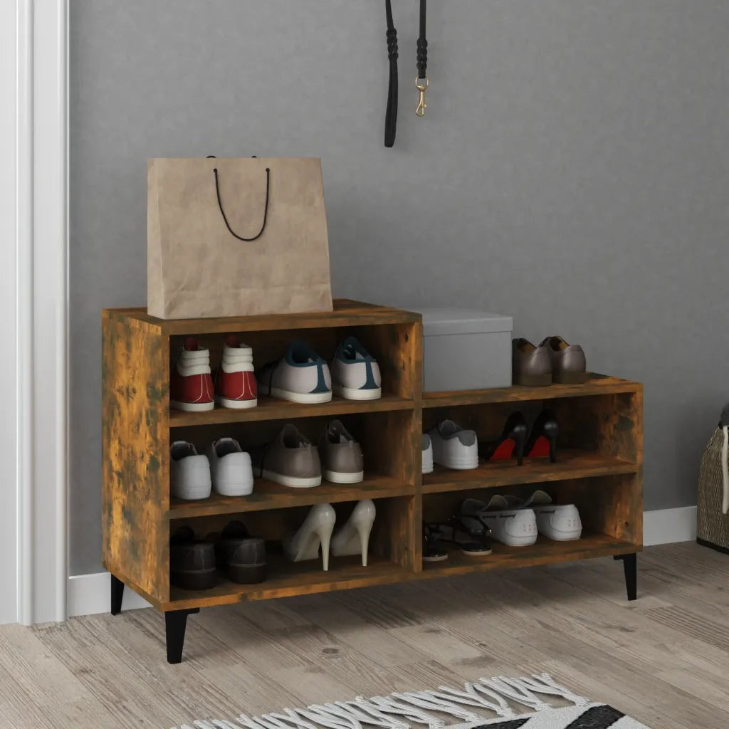 Scarpiera | Mobile per scarpe Rovere Fumo 102x36x60 cm in Legno Multistrato