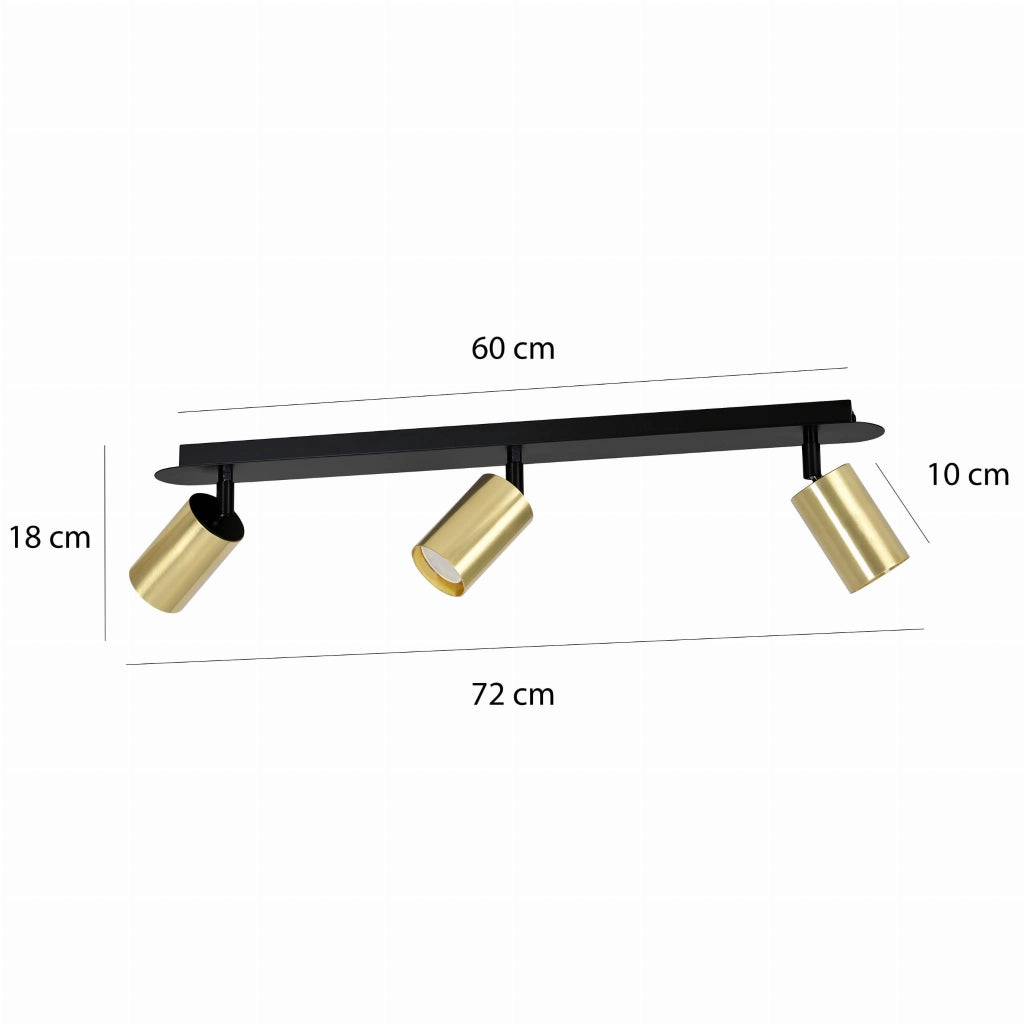 Plafoniera Emibig ZEN 3 faretti GU10 oro/bianco 72cm