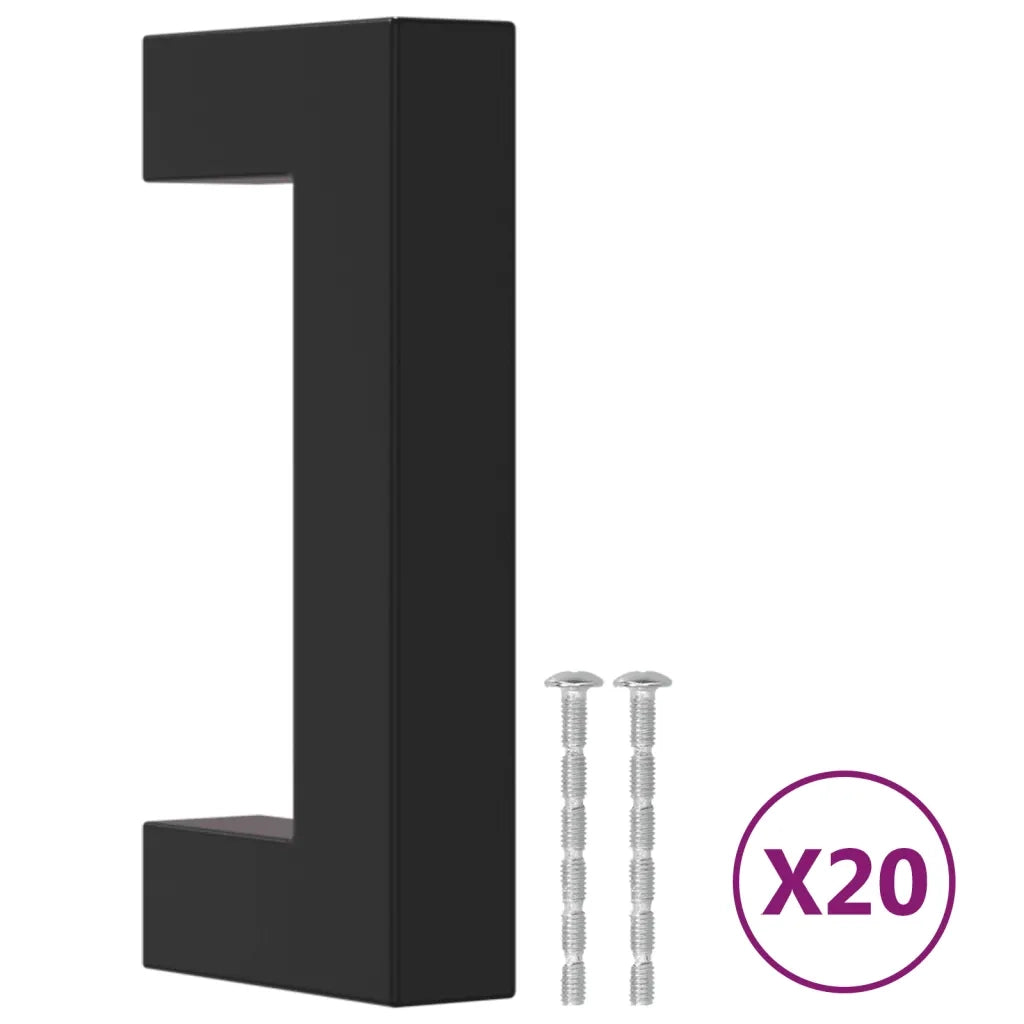 Maniglie per Mobili 20 pz Nere 64 mm in Acciaio Inox CFW4207811