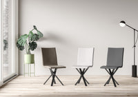 Sedia 40/44x42x86 cm Aury gambe Antracite in Similpelle Grigio