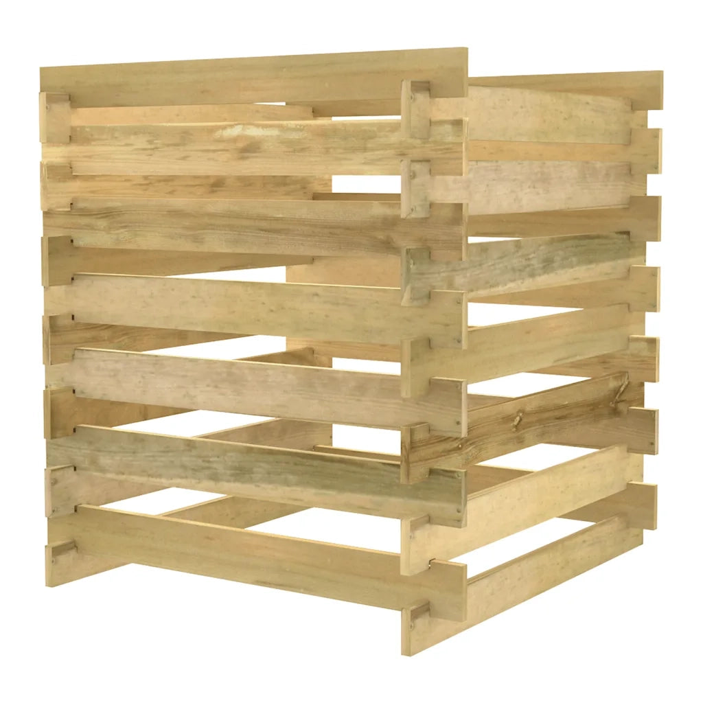 Compostiera da Giardino a Doghe 90x90x90cm in Pino Impregnato 318377